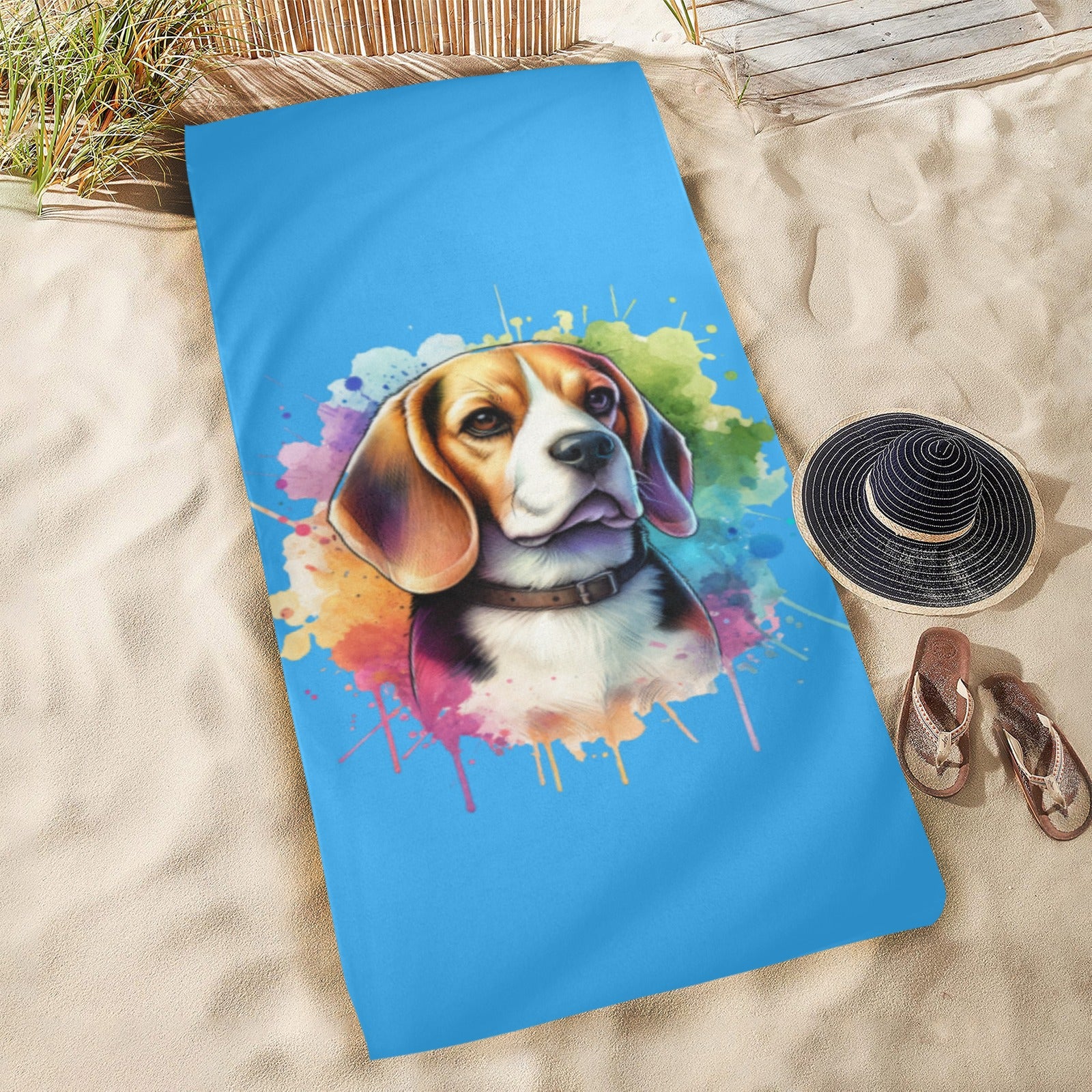 Beagle Beach Towel - Watercolor