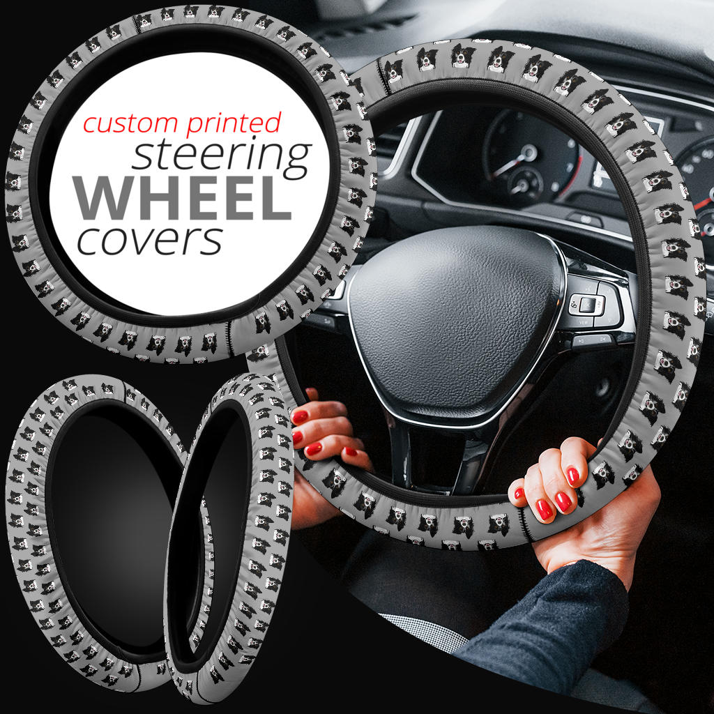 Border Collie Steering Wheel Cover - PP