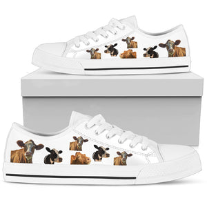 Cow Canvas Shoes - White