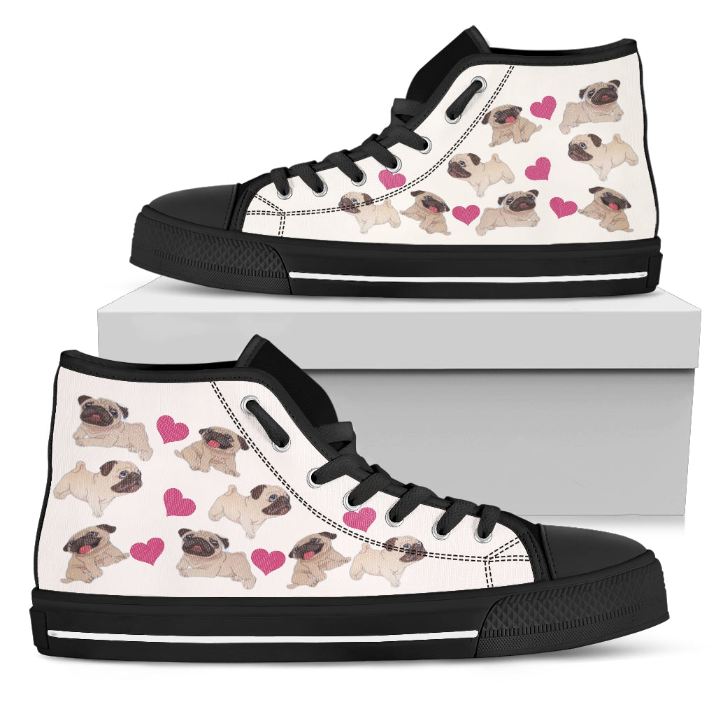 Pugs & Hearts Canvas Shoes