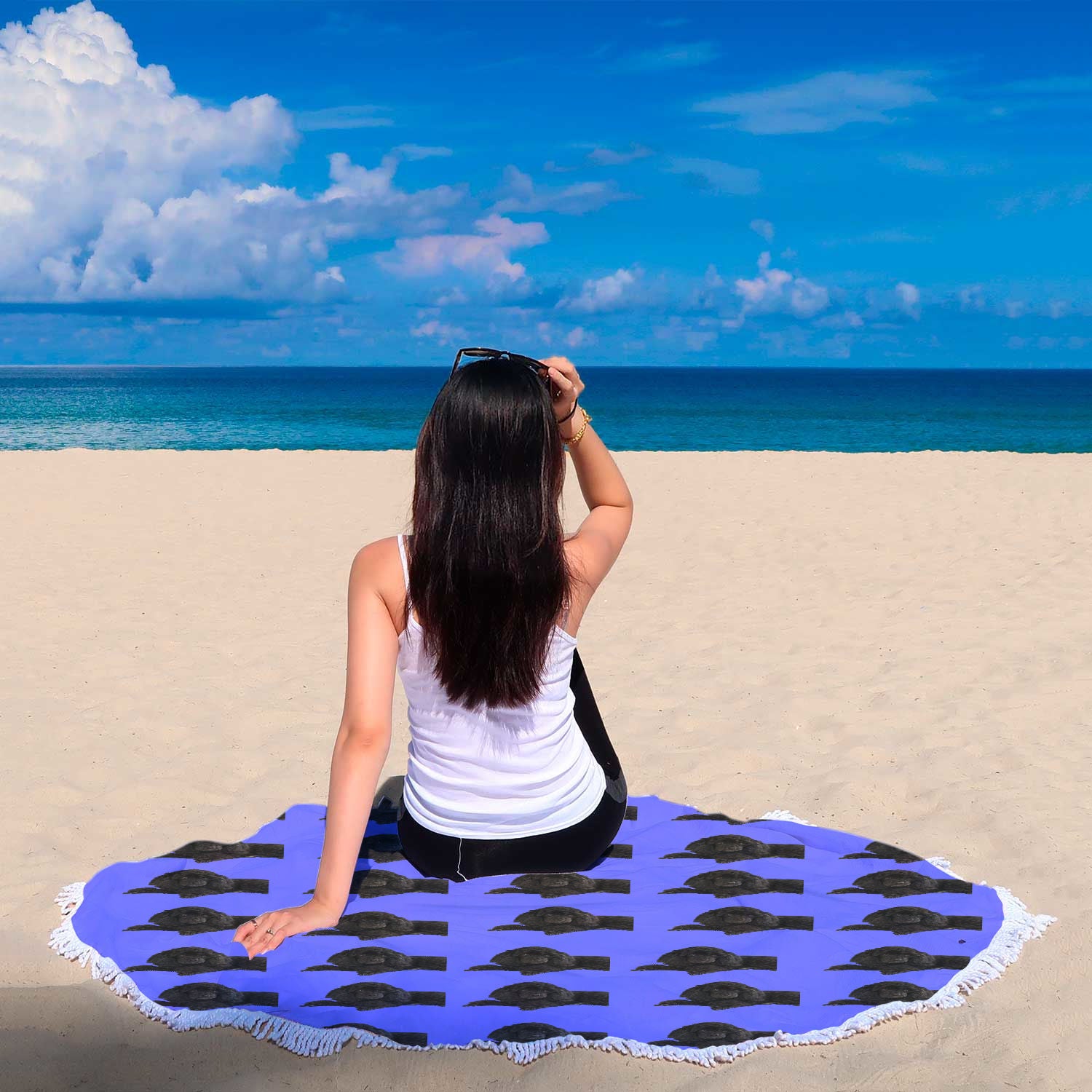 Poodle Beach Blanket - Black
