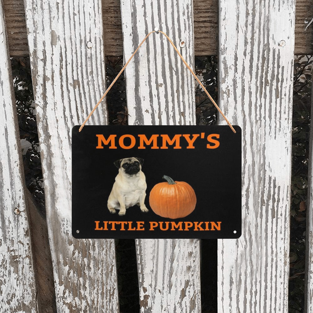 Mommy's Little Pumpkin Pug Metal Print