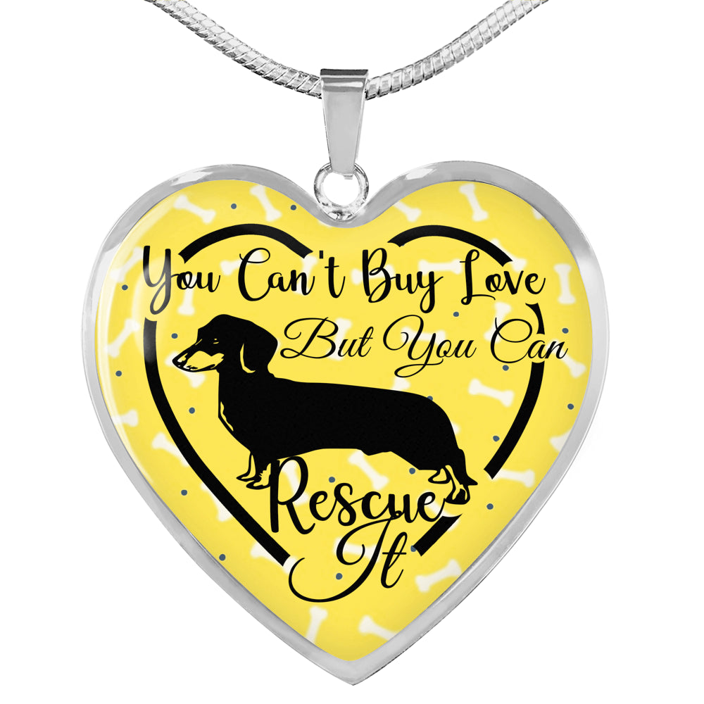 Dachshund Can't Buy Love Heart Necklace