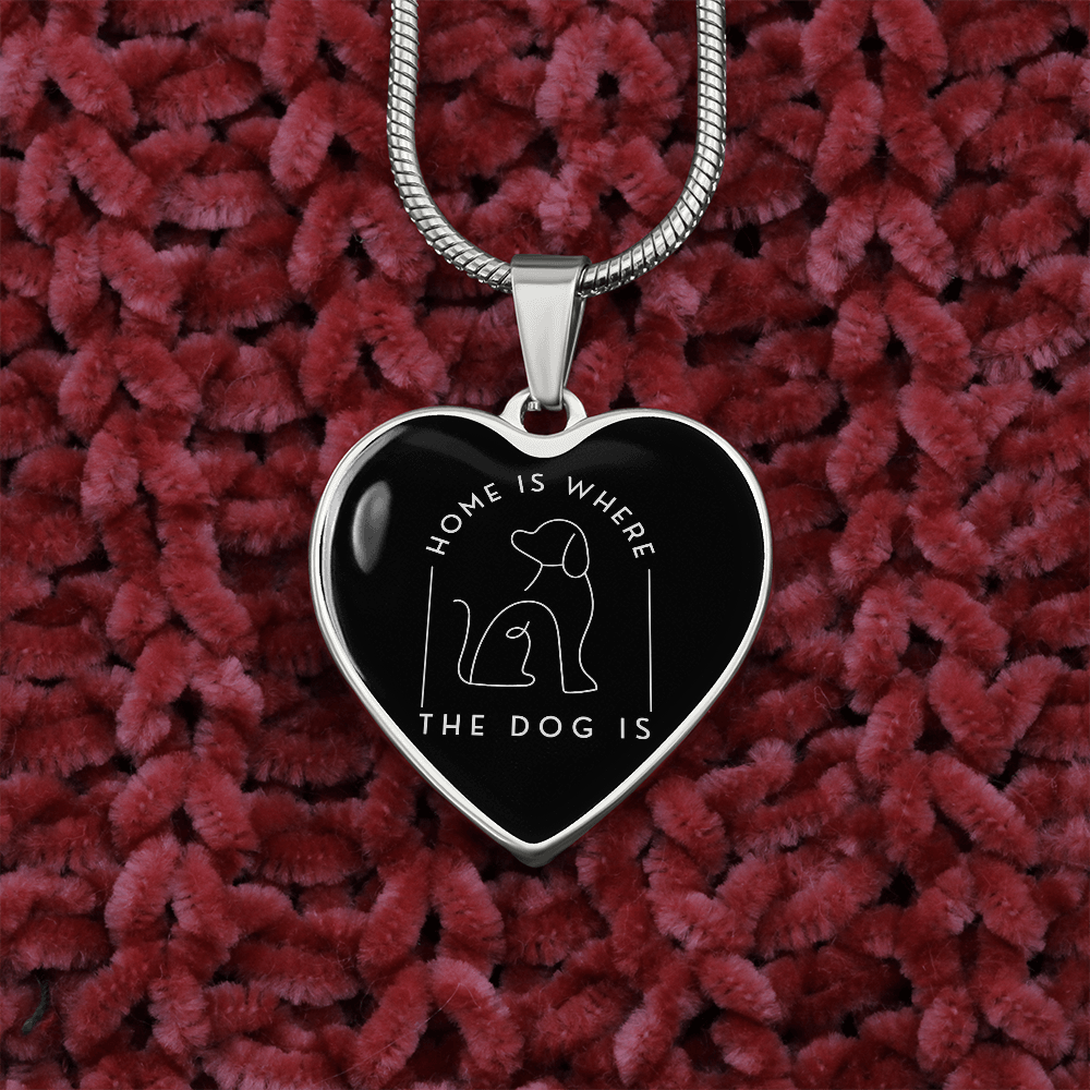 Home Is Where The Dog Is Necklace - Black & White