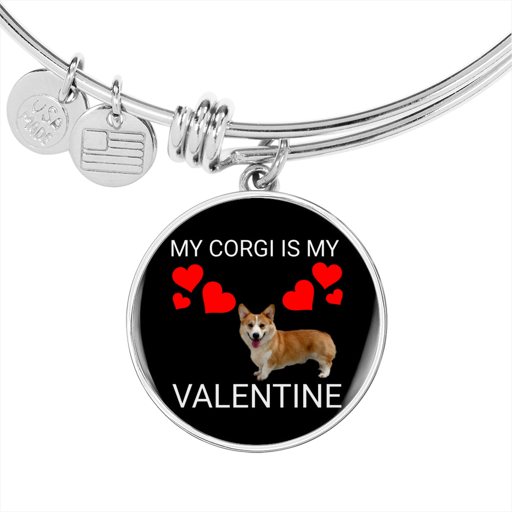 My Corgi Is My Valentine Bangle Bracelet