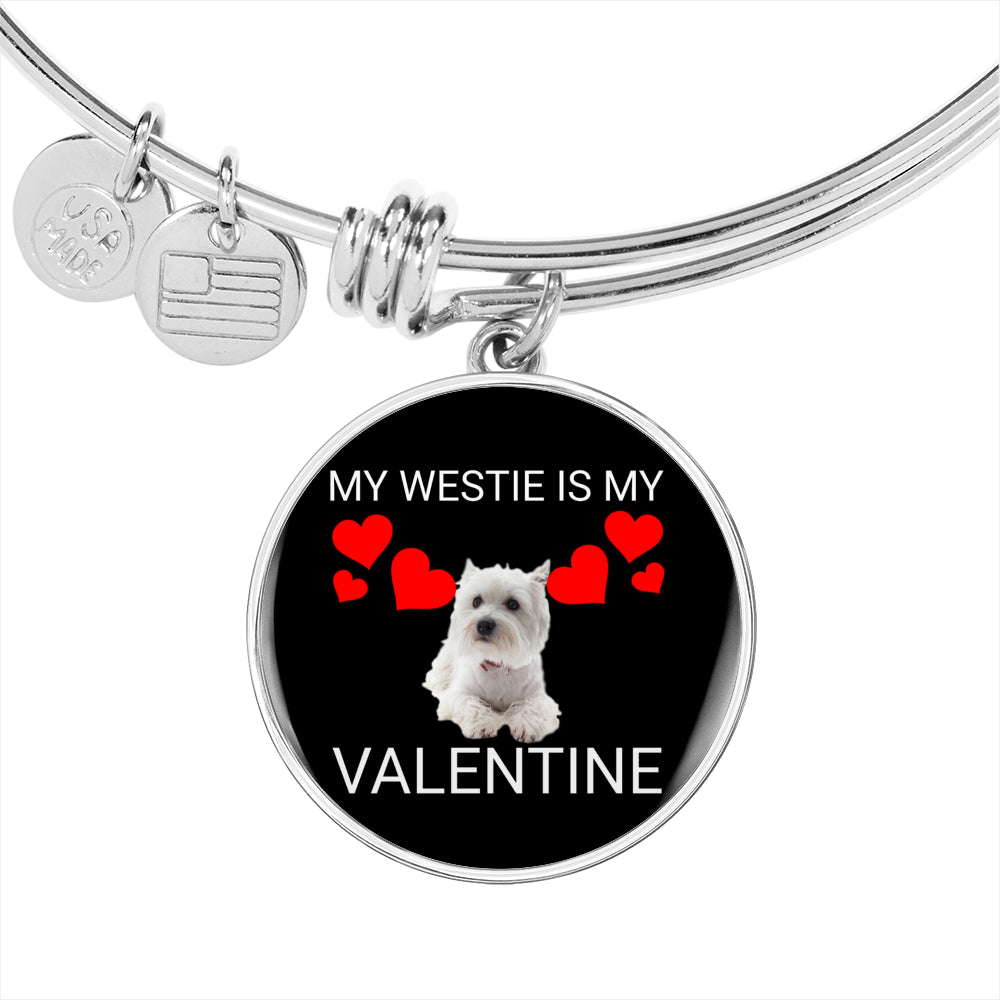 My Westie Is My Valentine Bangle Bracelet