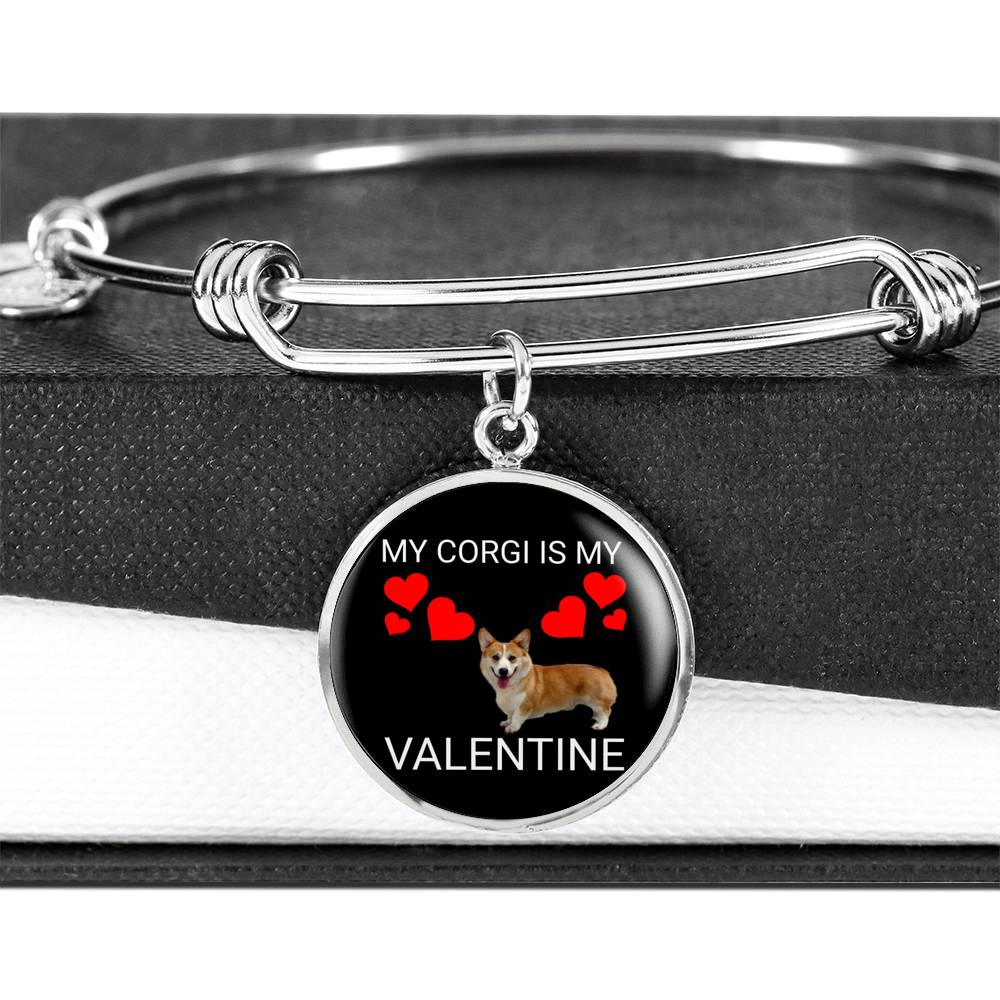 My Corgi Is My Valentine Bangle Bracelet