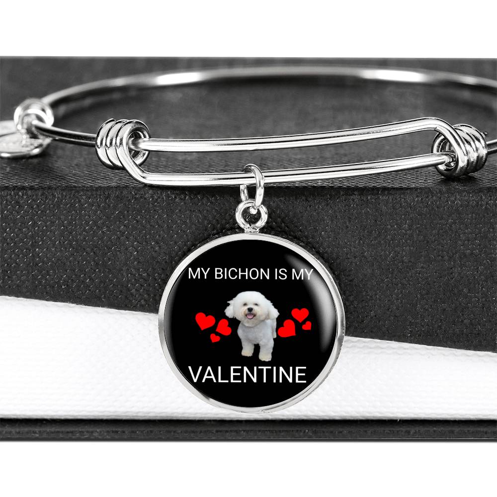 My Bichon Is My Valentine Bangle Bracelet