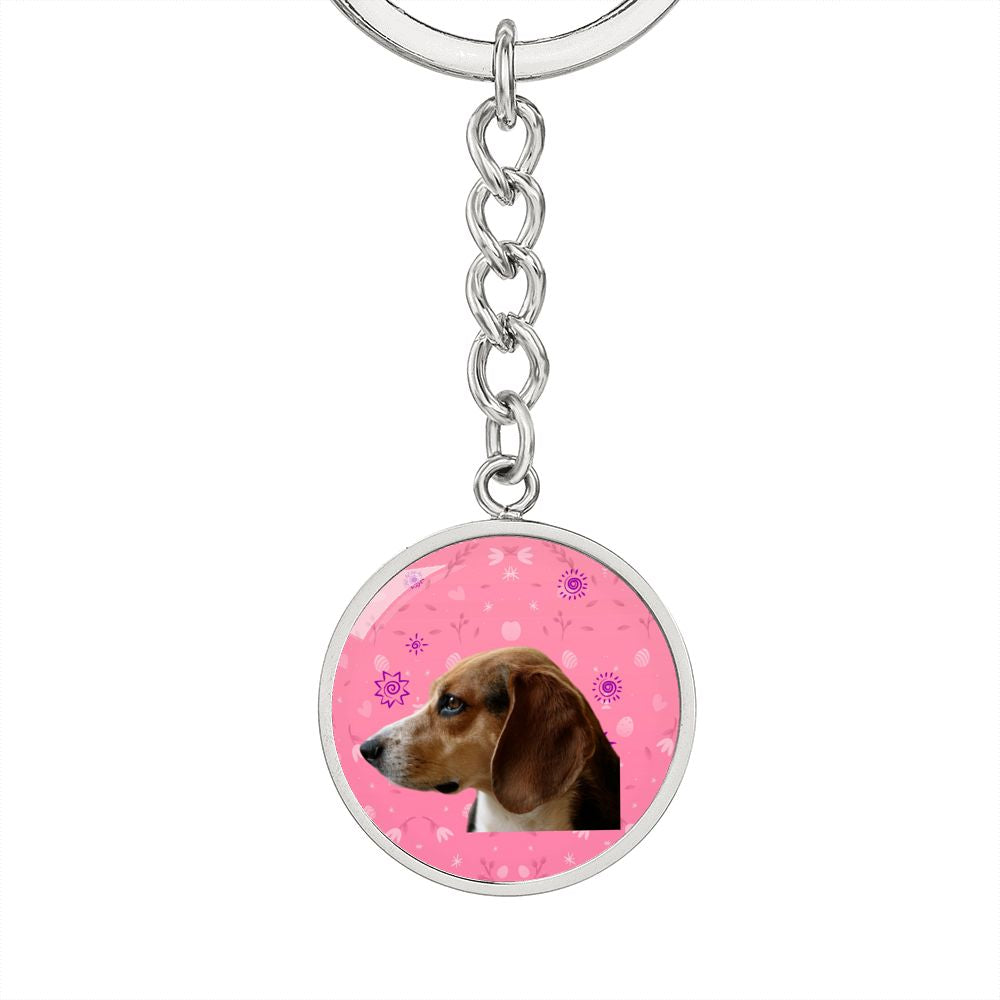 Beagle Keychain - Pink