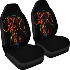 Colorful Dachshund Car Seat Cover (Set of 2)