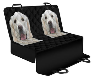 Cream Golden Retriever Pet Seat Cover - Black
