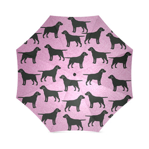 Black Labrador Umbrella - Pink