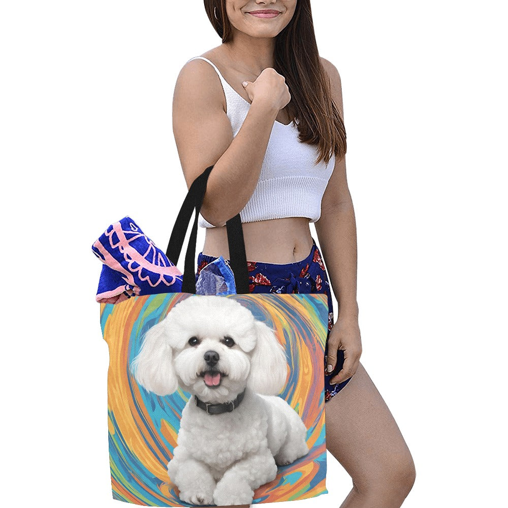 Bichon Canvas Tote Bag - Swirl