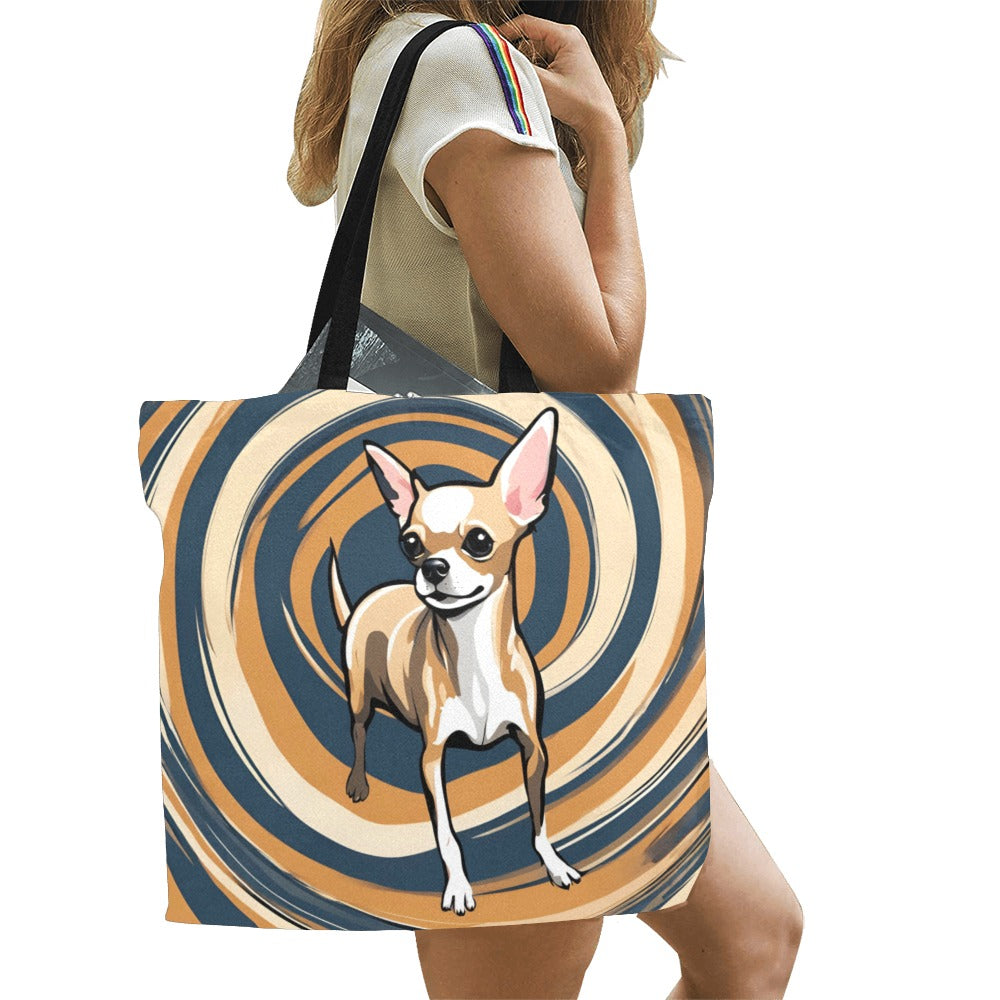 Chihuahua Canvas Tote Bag - Swirl