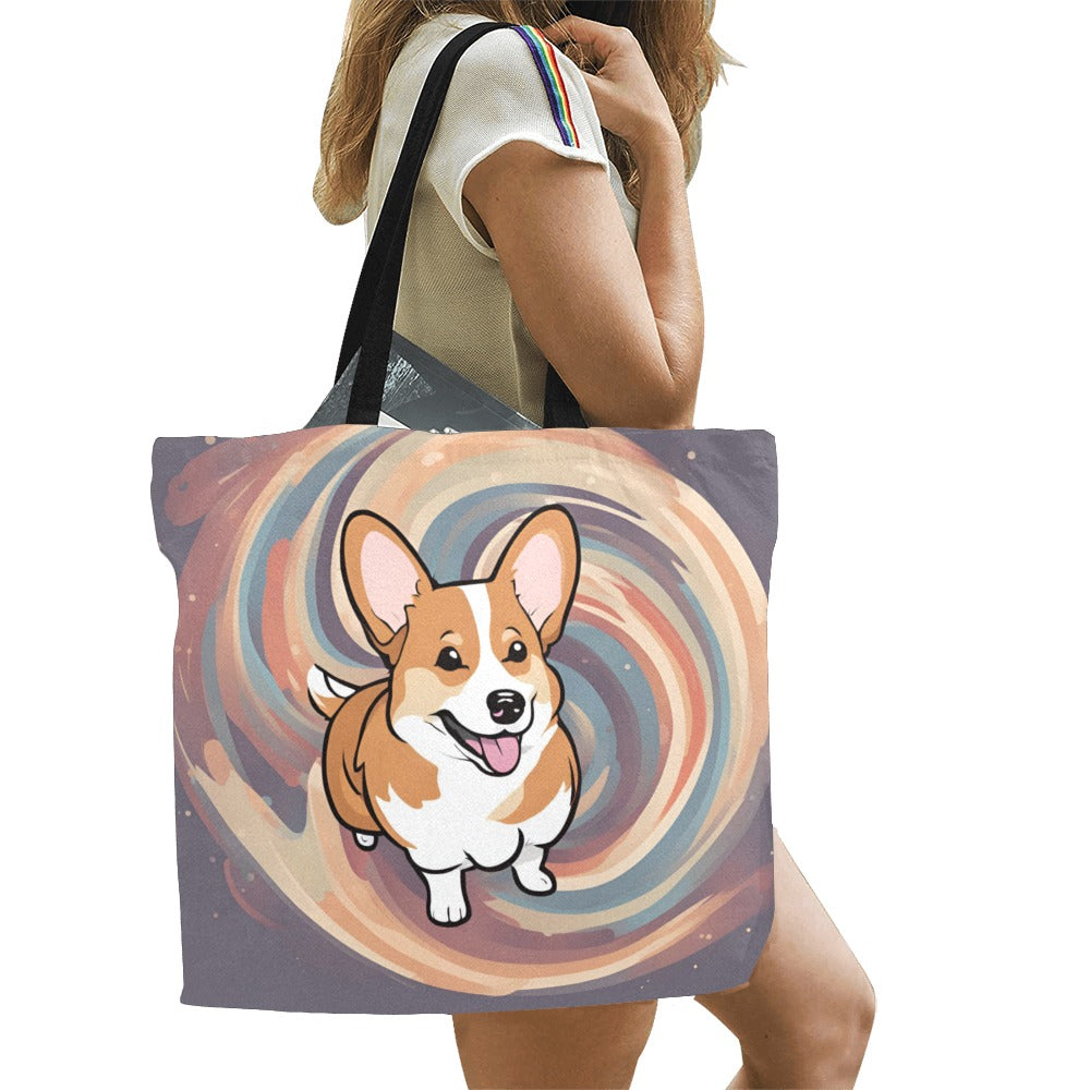 Corgi Canvas Tote Bag - Swirl