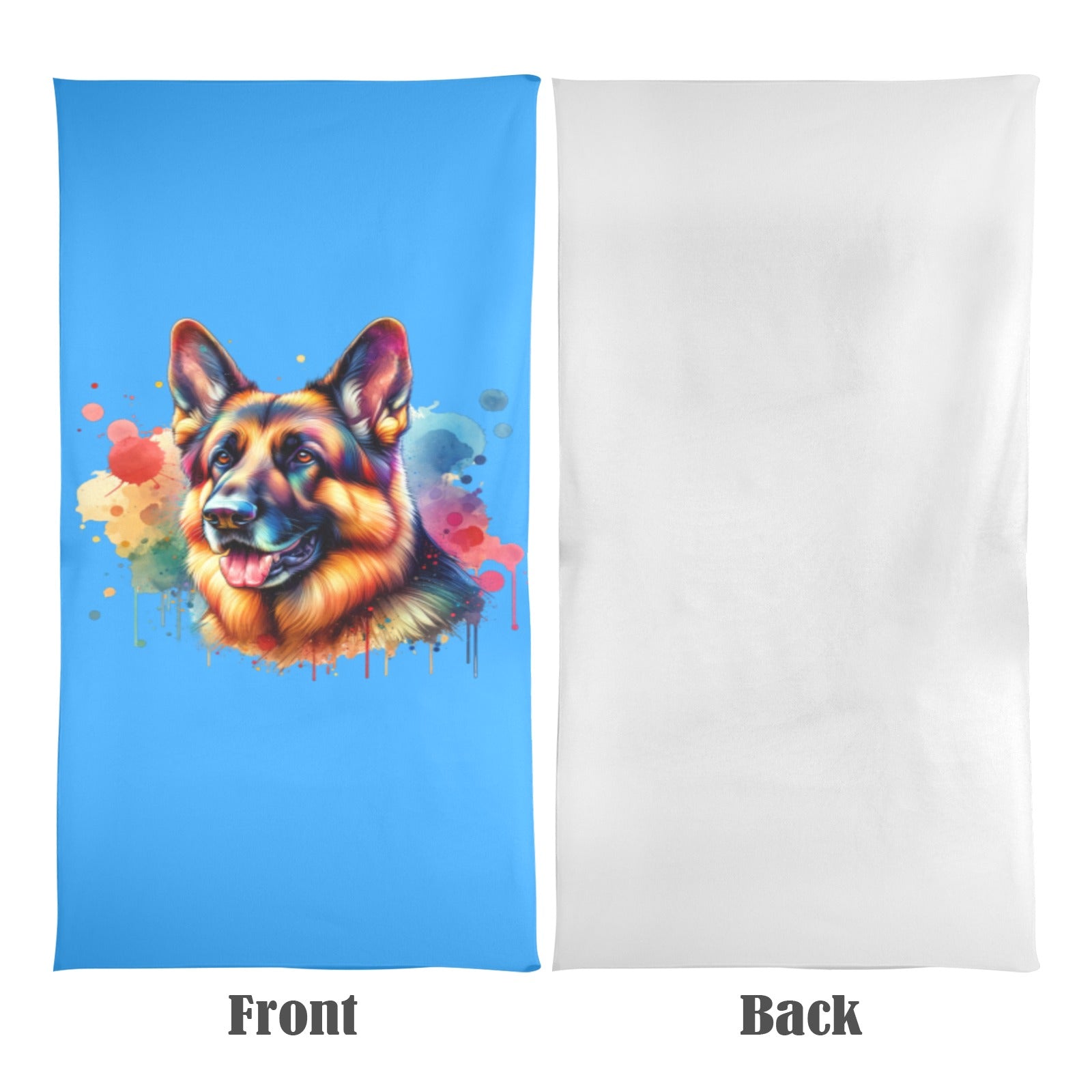 German Shepherd Beach Towel - Watercolor