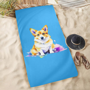 Corgi Beach Towel - Watercolor