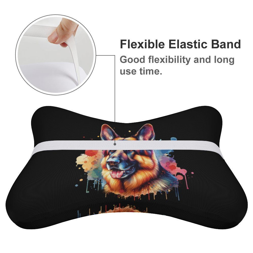 German Shepherd Car Pillows Set of 2 - Watercolor