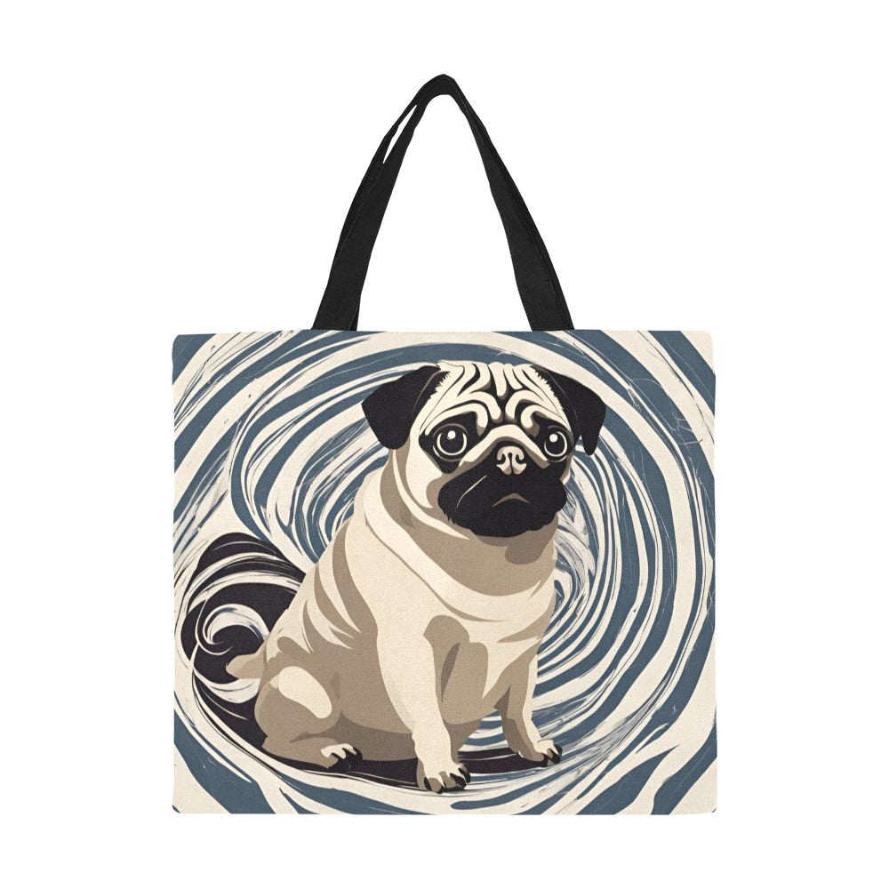 Pug Canvas Tote Bag - Swirl