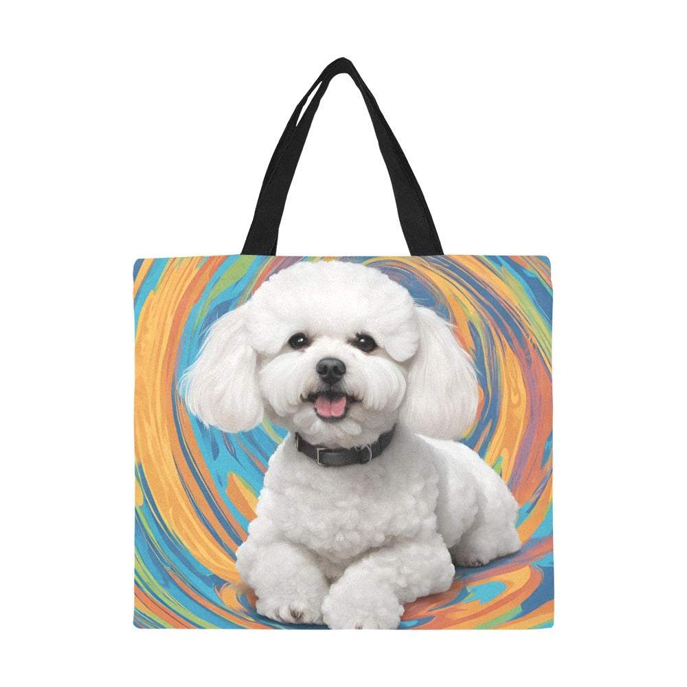 Bichon Canvas Tote Bag - Swirl