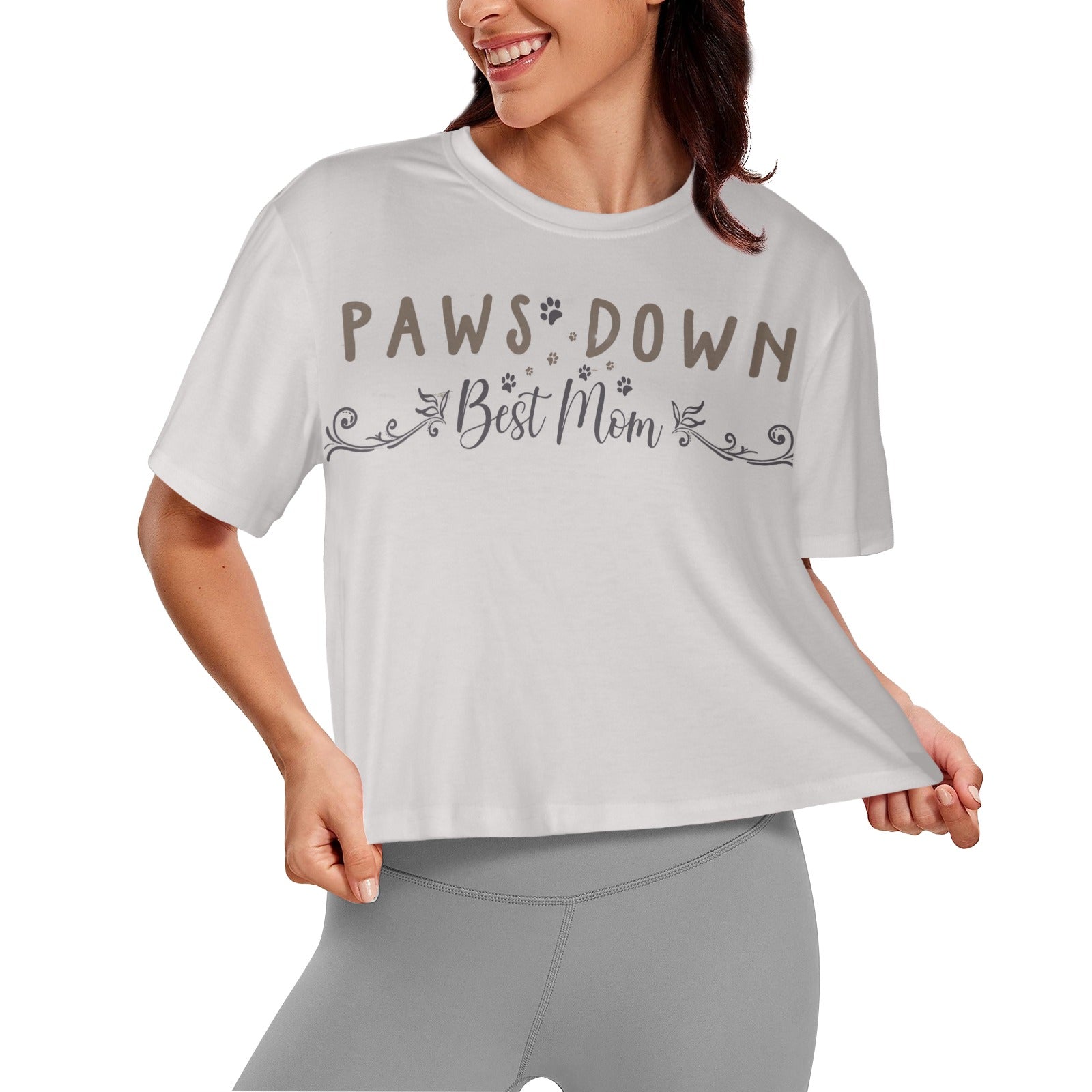 Paws Down Best Mom Cropped Shirt