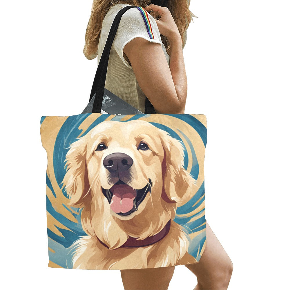 Golden Retriever Canvas Tote Bag - Swirl