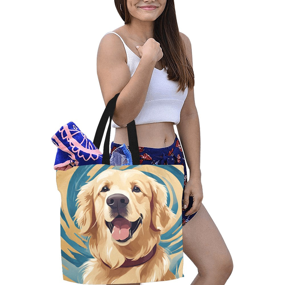 Golden Retriever Canvas Tote Bag - Swirl