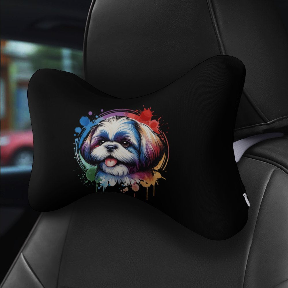 Shih Tuz Car Pillows Set of 2 - Watercolor