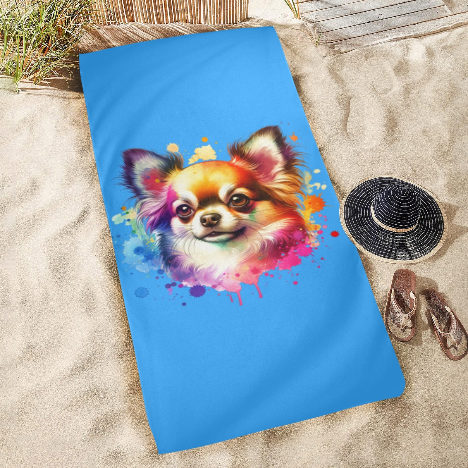 Chihuahua Beach Towel - Watercolor