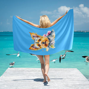 Yorkie Beach Towel - Watercolor