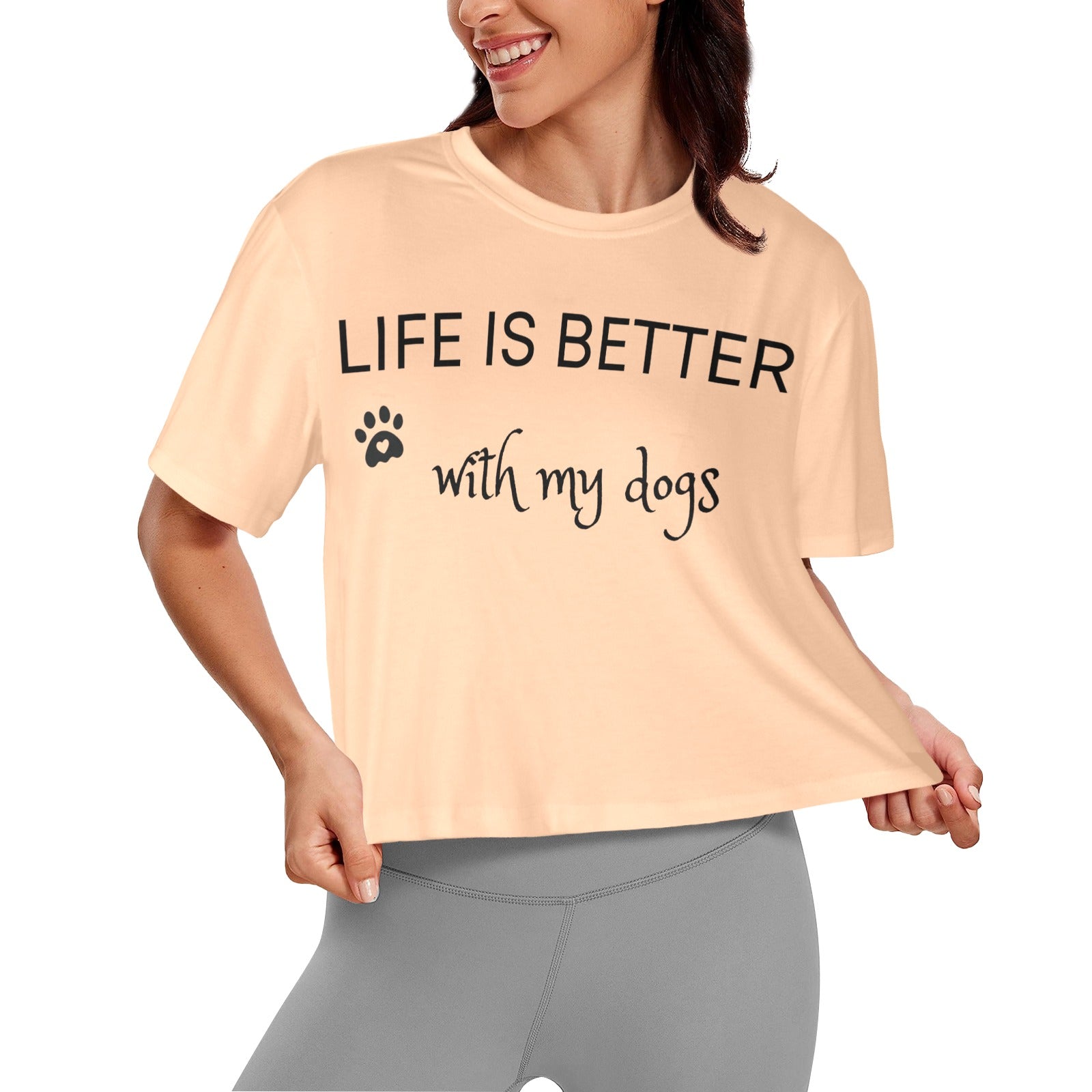 Life Is Better With My Dog Cropped Shirt