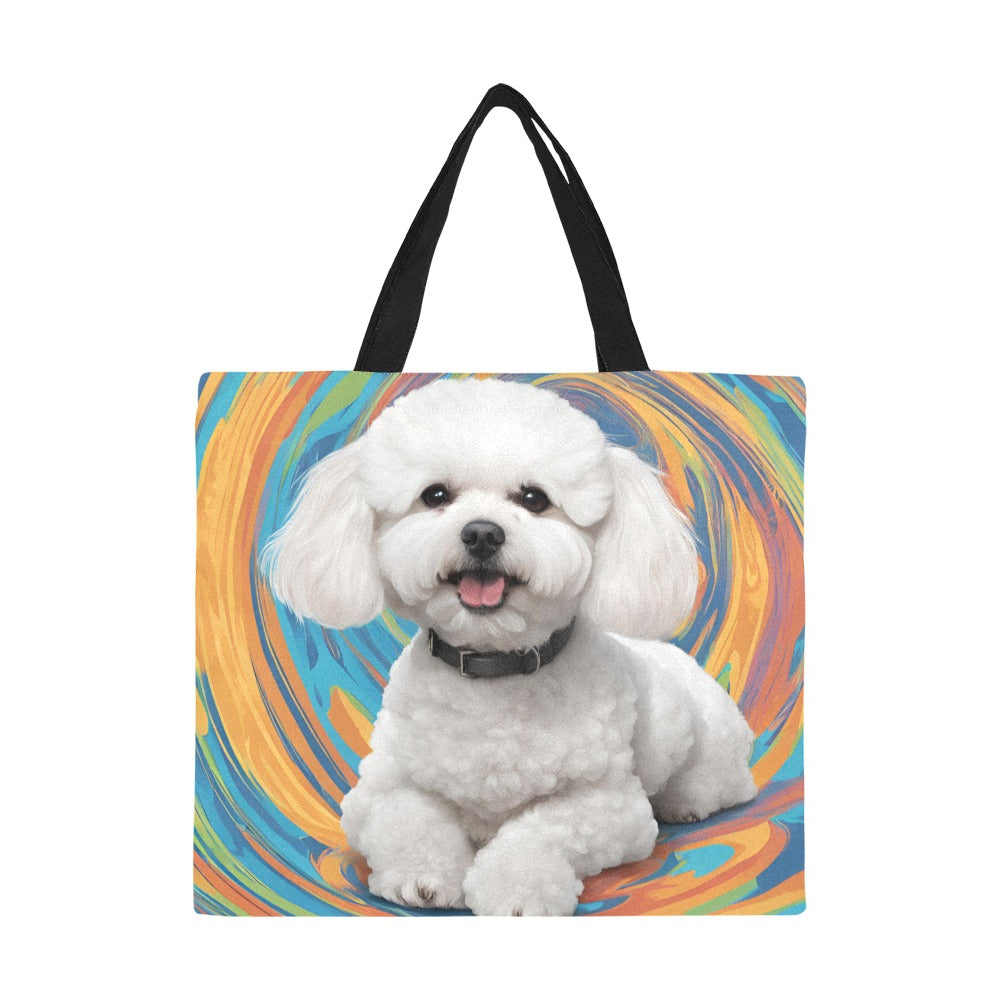 Bichon Canvas Tote Bag - Swirl