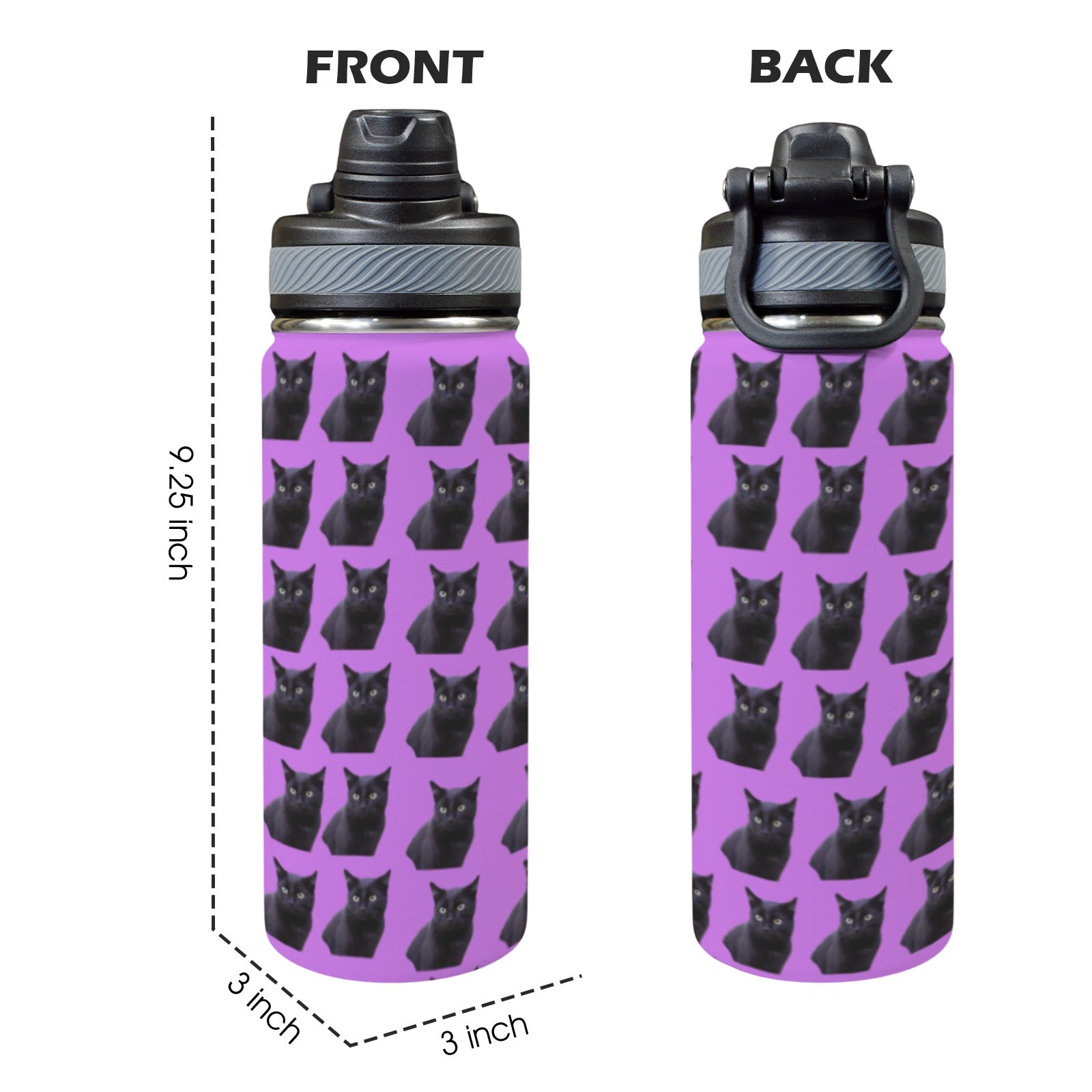 Black Cat Water Bottle