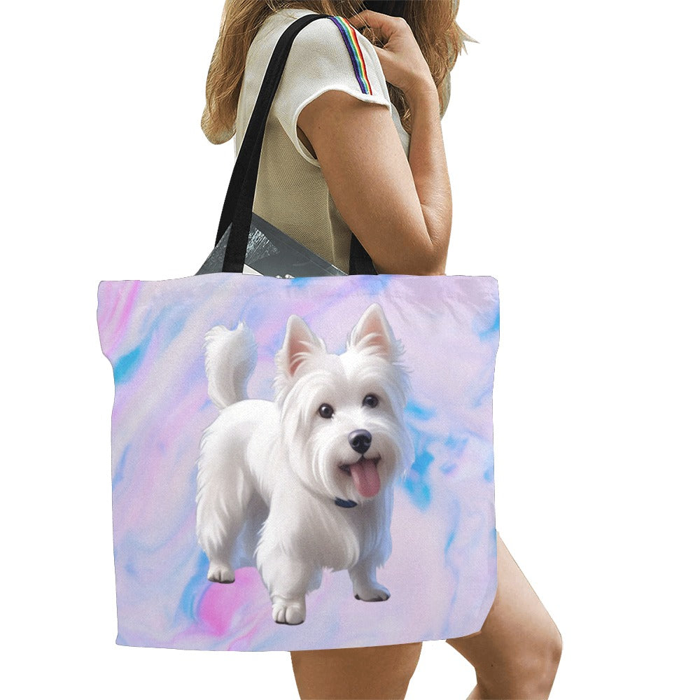 Westie Canvas Tote Bag - Swirl