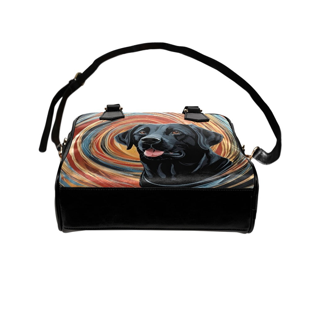 Black Labrador Shoulder Bag - Swirl