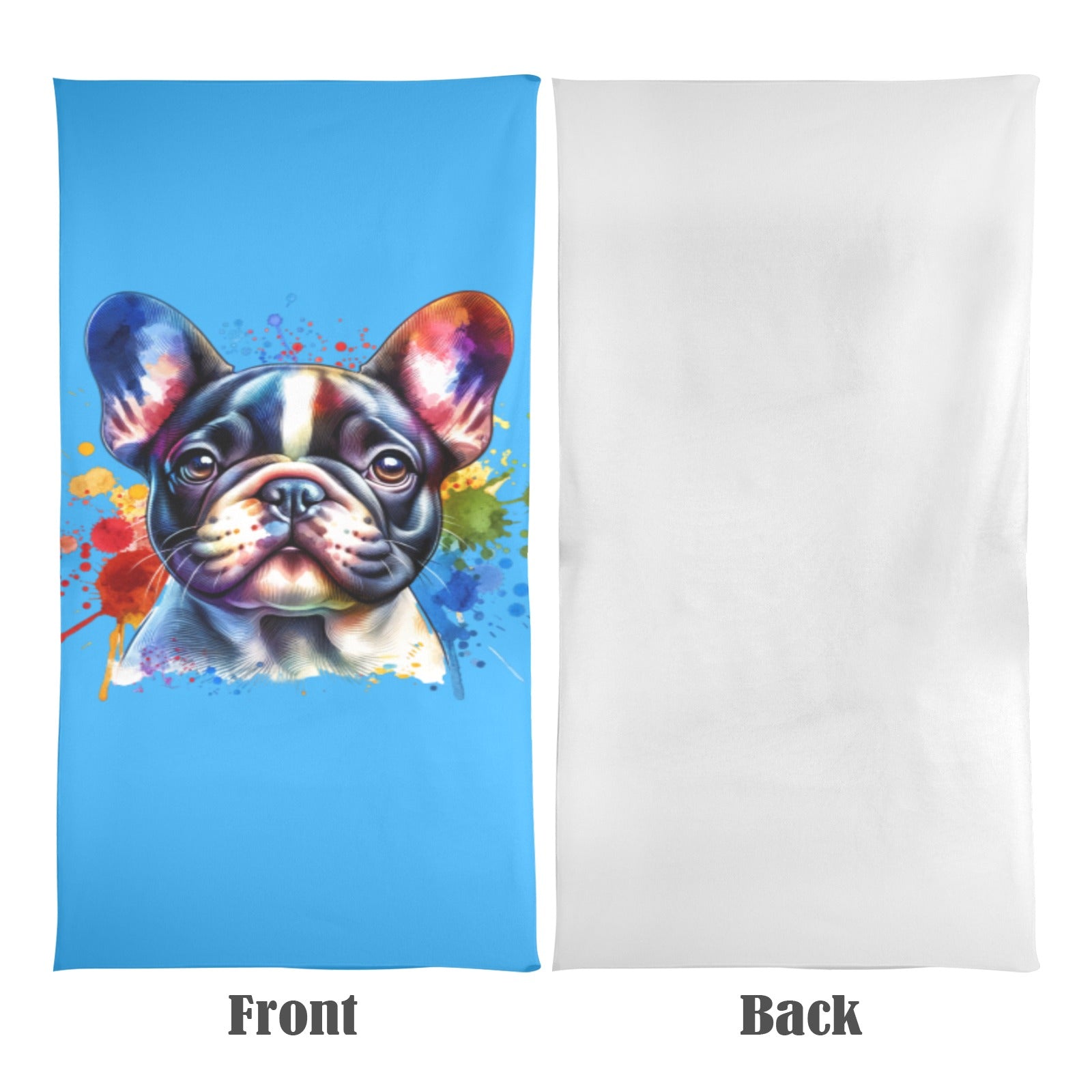 French Bulldog Beach Towel - Watercolor