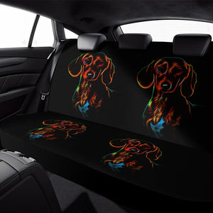 Colorful Dachshund Rear Car Seat Cover
