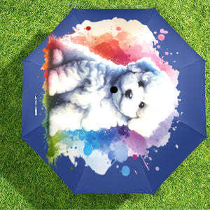 Bichon Puppy Umbrella - Watercolor