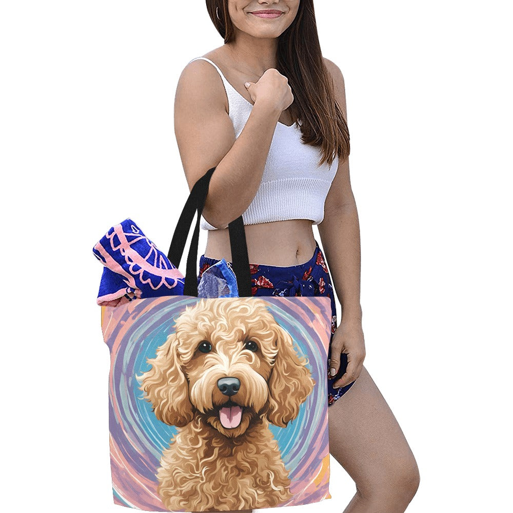 Goldendoodle Canvas Tote Bag - Swirl