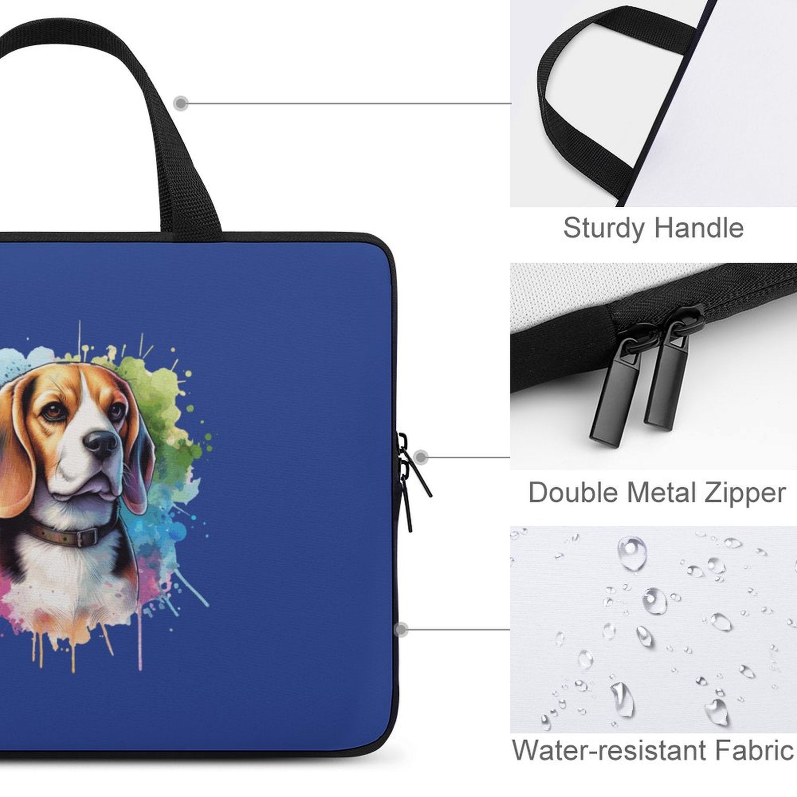 Beagle Laptop Sleeve (Multiple Sizes) - Watercolor