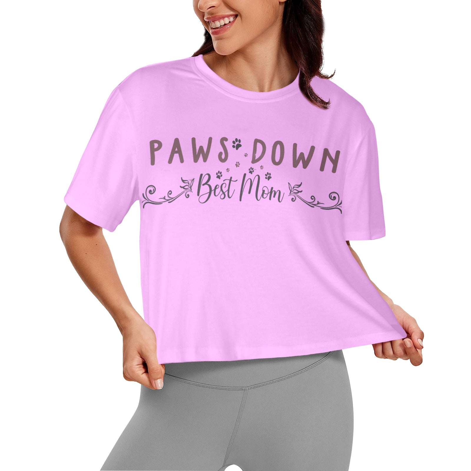 Paws Down Best Mom Cropped Shirt