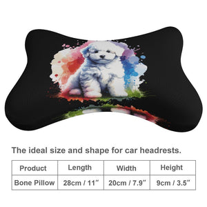 Bichon Puppy Car Pillows Set of 2 - Watercolor