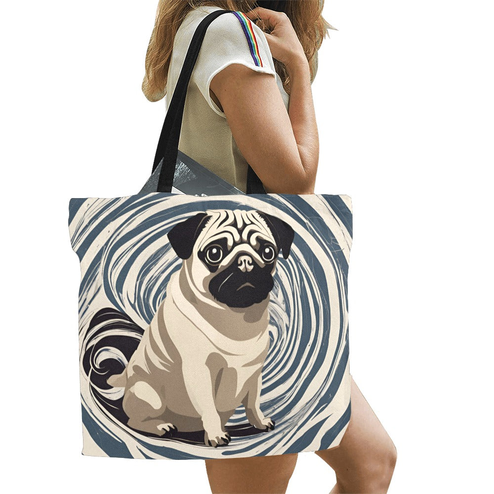 Pug Canvas Tote Bag - Swirl