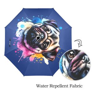 Pug Umbrella - Watercolor
