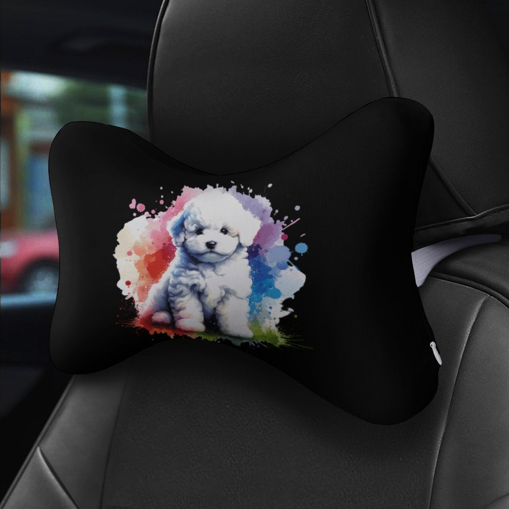 Bichon Puppy Car Pillows Set of 2 - Watercolor