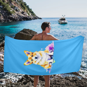 Corgi Beach Towel - Watercolor