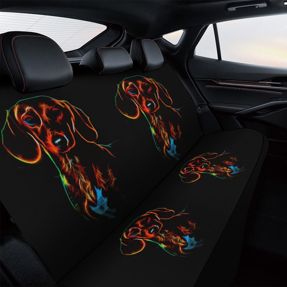 Colorful Dachshund Rear Car Seat Cover