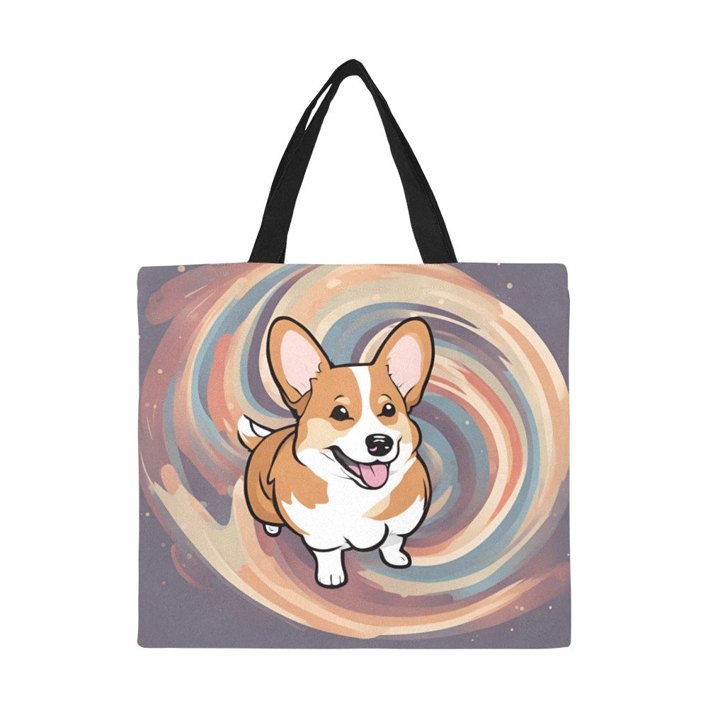 Corgi Canvas Tote Bag - Swirl