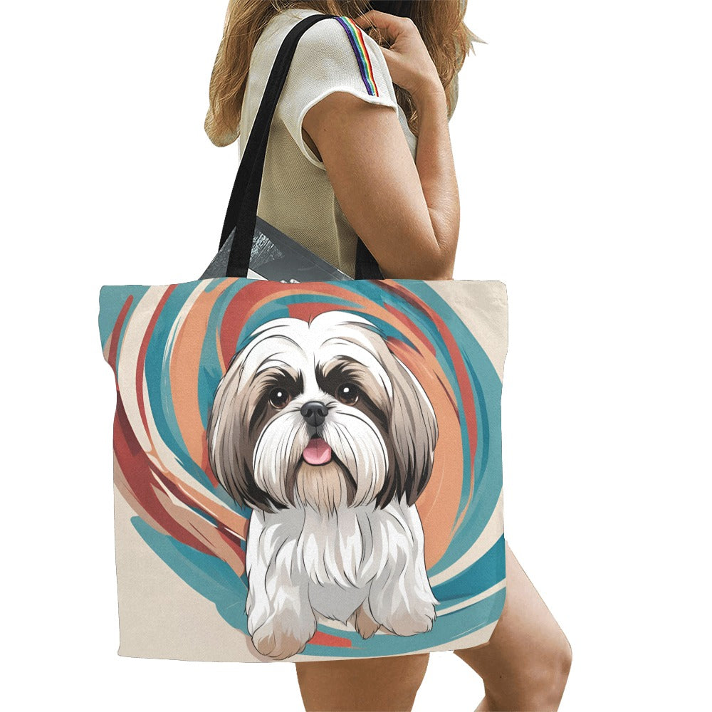 Shih Tzu Canvas Tote Bag - Swirl