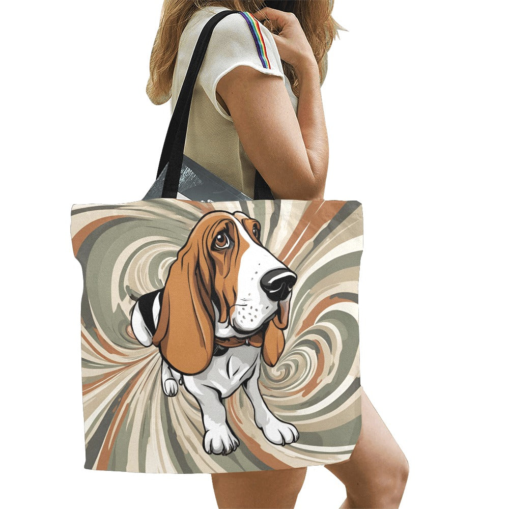 Basset Hound Canvas Tote Bag - Swirl